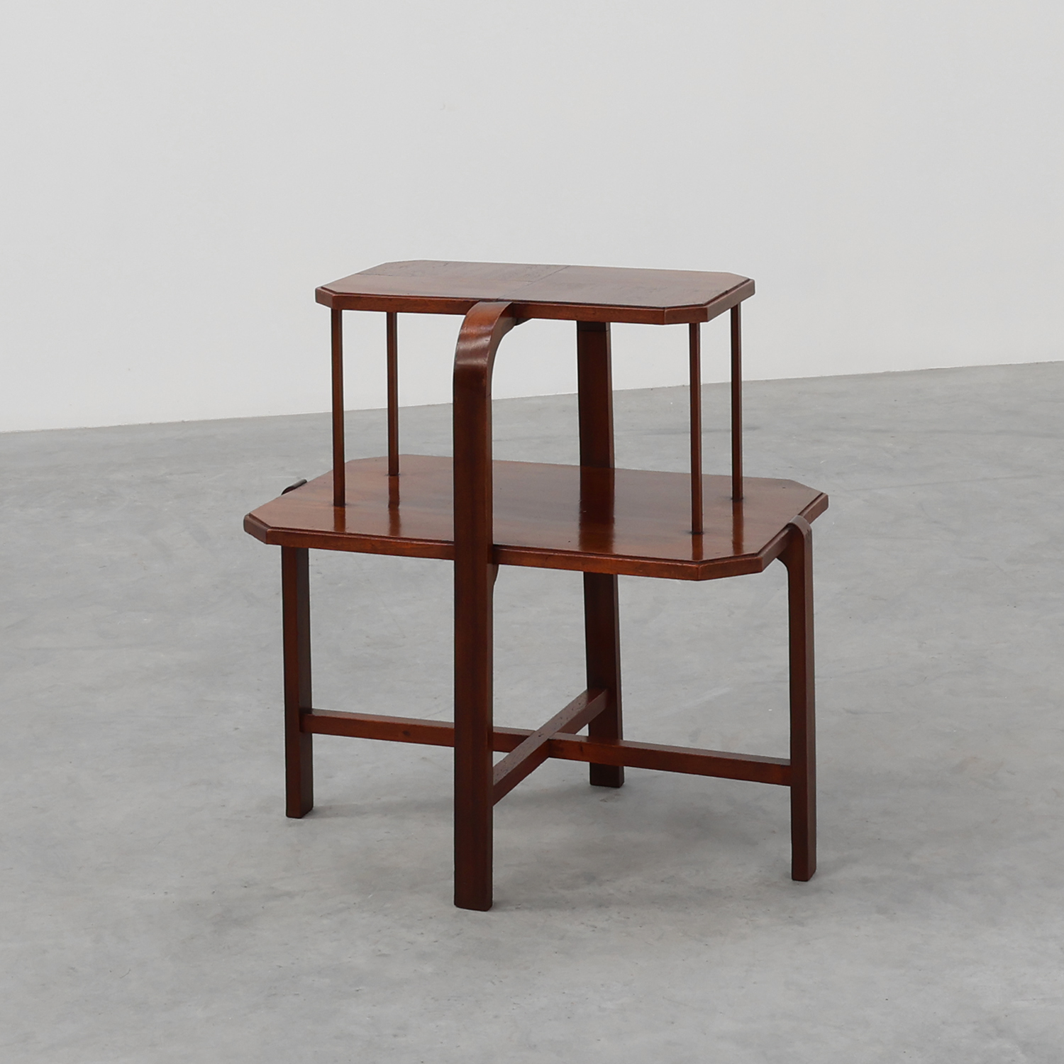 Art Deco Two-Tier Side or Centre Table in Wood, France ca. 1920-img
